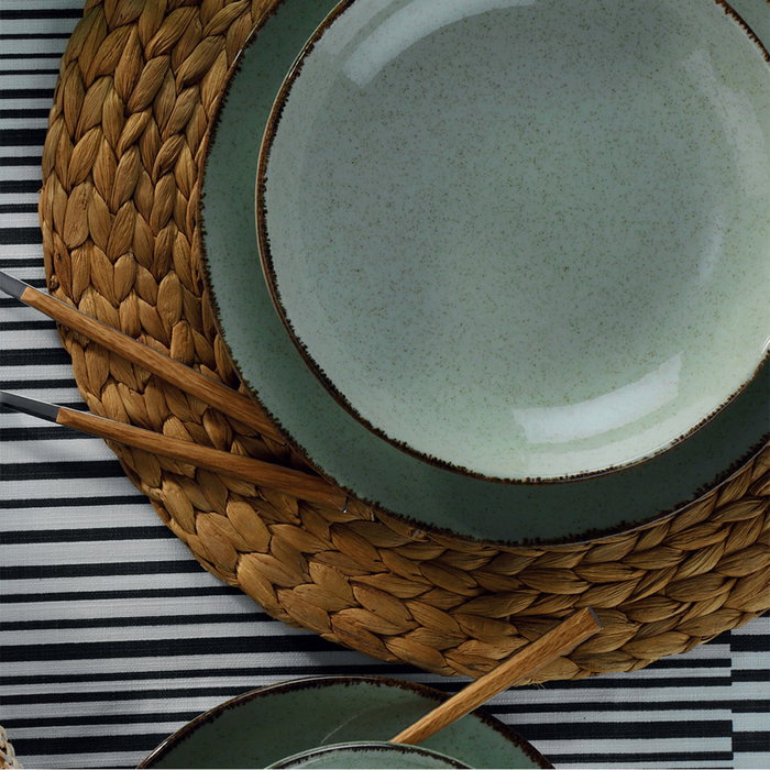 Hermia Vajilla de Porcelana 24 Piezas Verde CXEO24Y2730P03